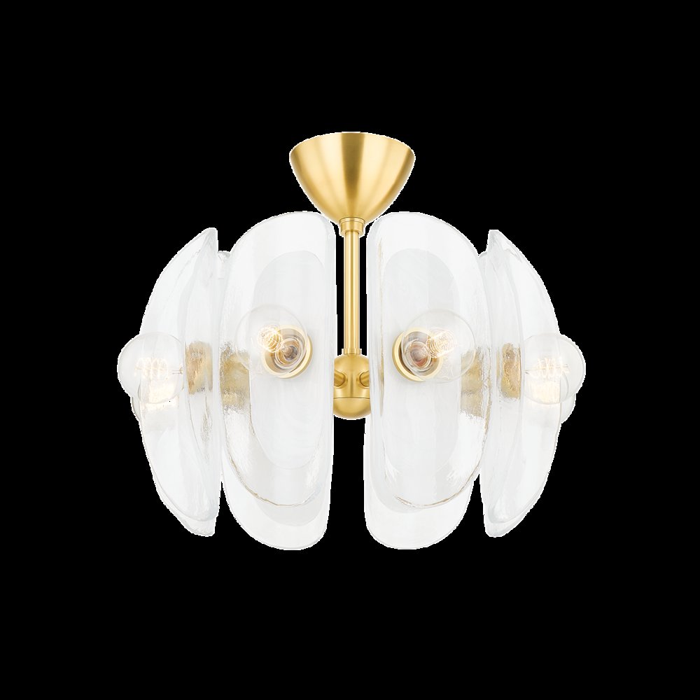 Hilo Semi Flush, Aged Brass