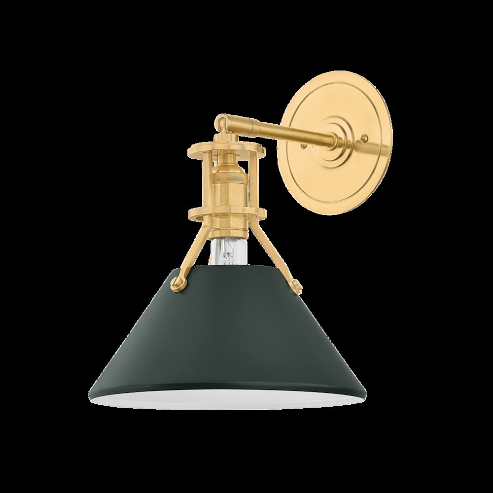Painted No. 2 Wall Sconce, Aged Brass