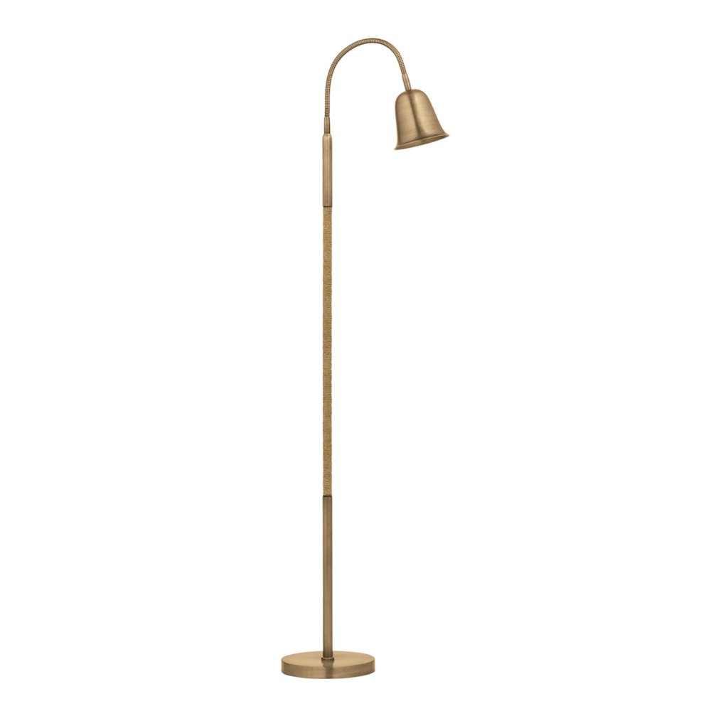 Wharf Floor Lamp, Patina Brass