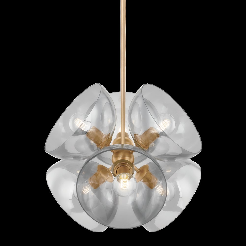 Salix Chandelier, Patina Brass