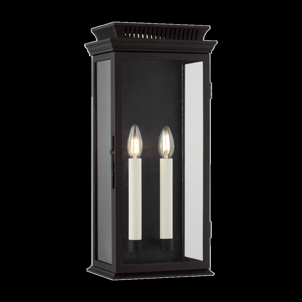 Louie Exterior Wall Sconce, Forged Iron