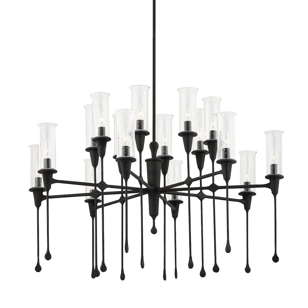 Chisel Chandelier, Black Iron