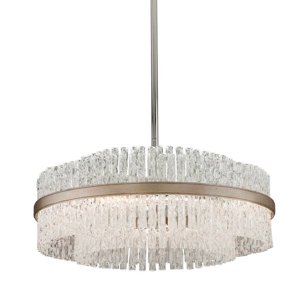 Chime Chandelier, Silver Leaf