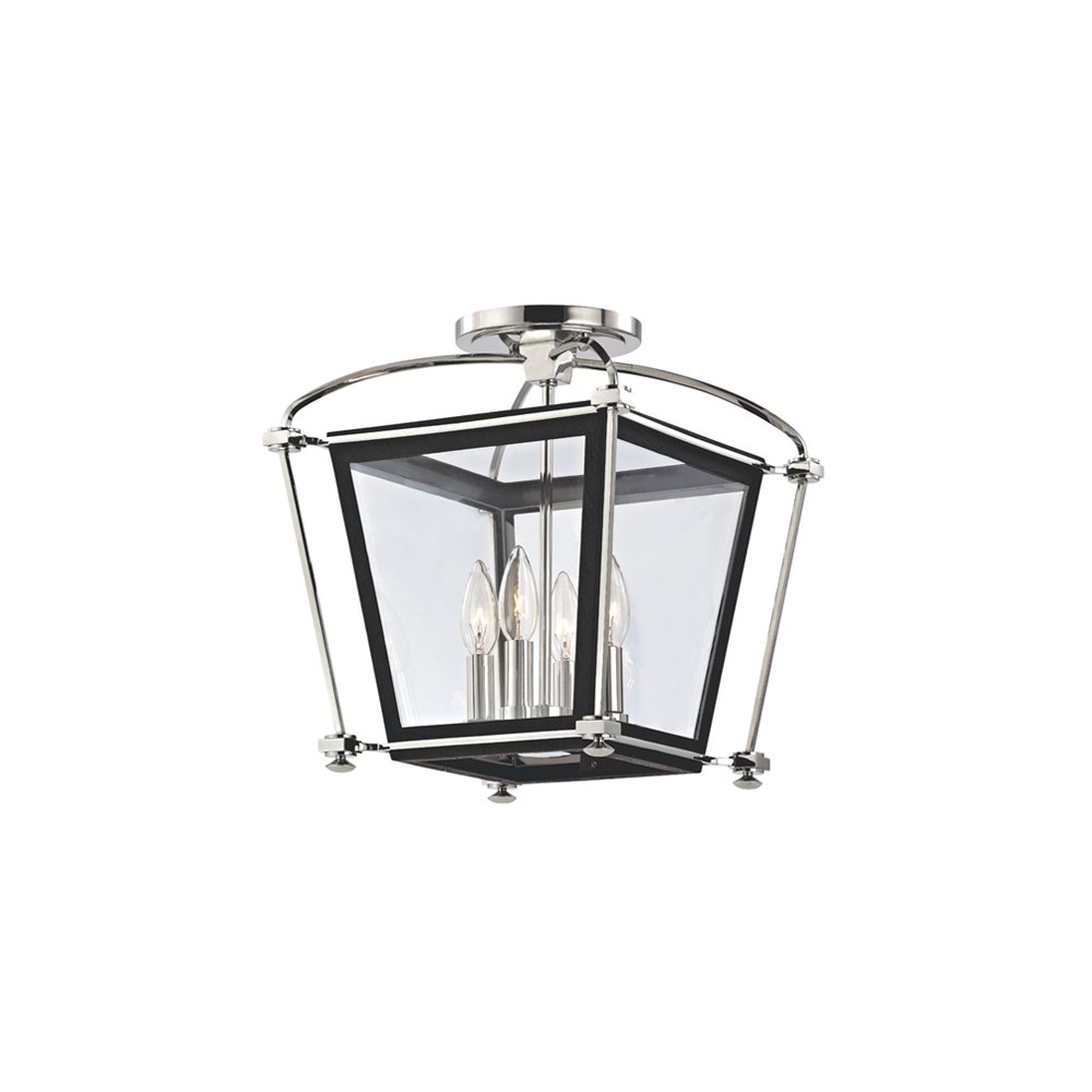 Hollis Semi Flush, Polished Nickel