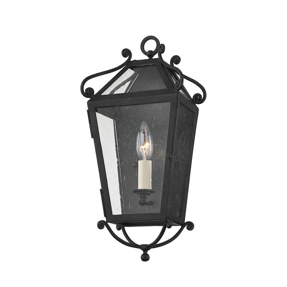 Santa Barbara County Exterior Wall Sconce, French Iron