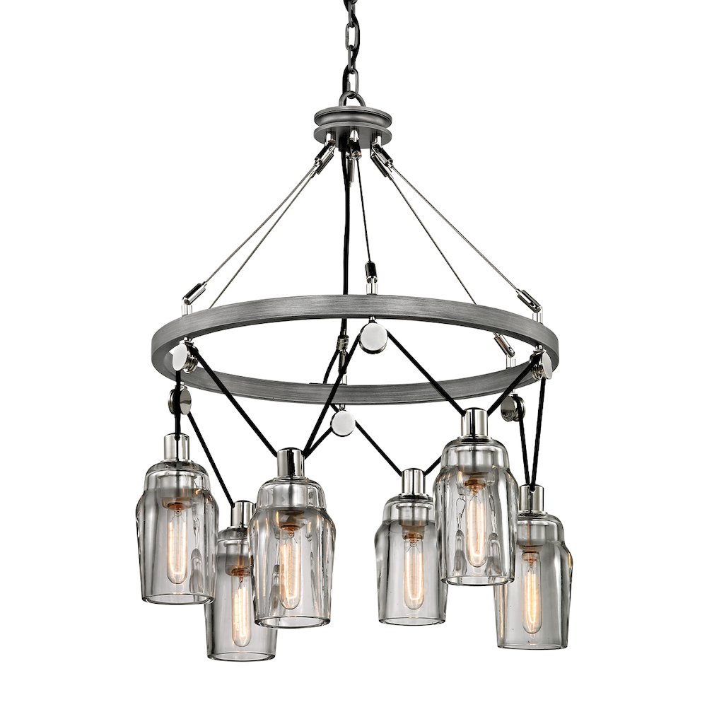 Citizen Chandelier, Graphite And Polished Nickel