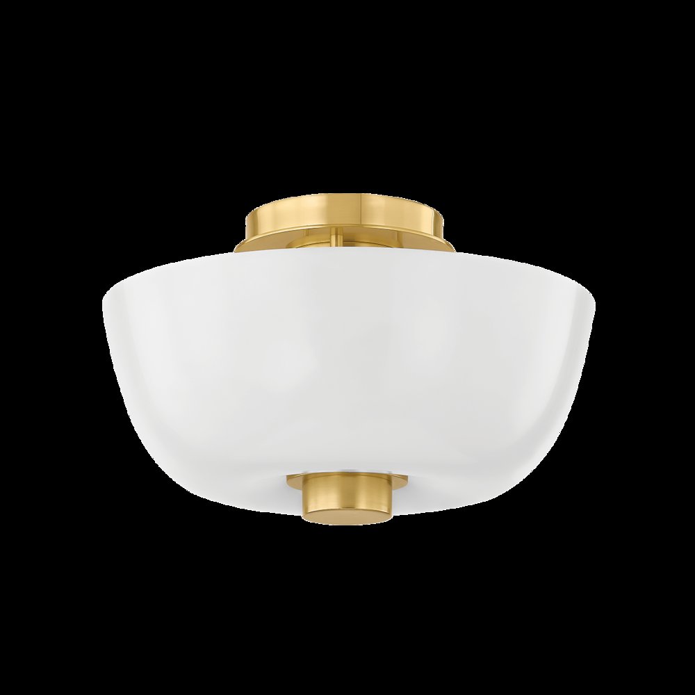 Dove Flush Mount, Aged Brass