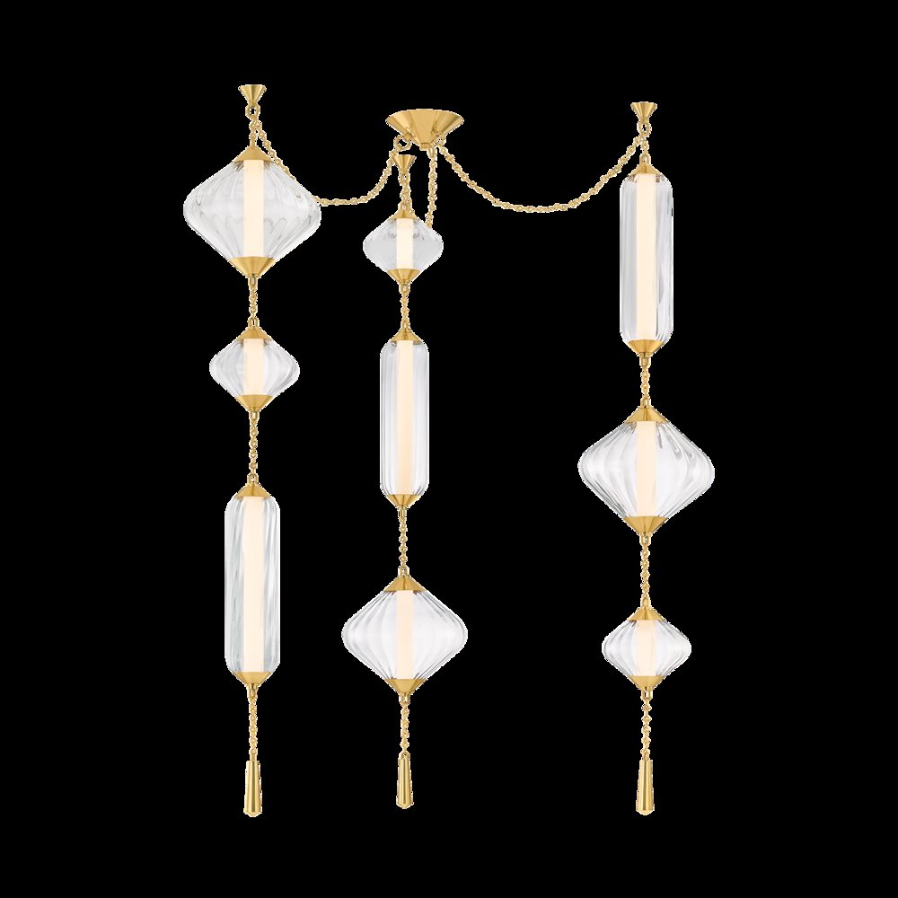 Fiorello Chandelier, Vintage Polished Brass