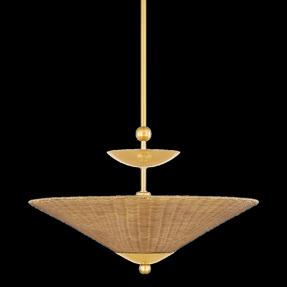 Perilla Pendant, Aged Brass