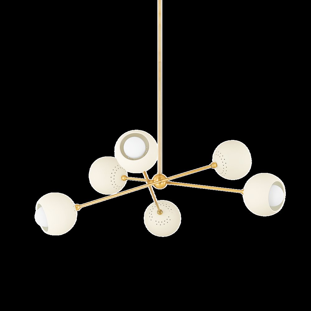 Saylor Chandelier, Aged Brass