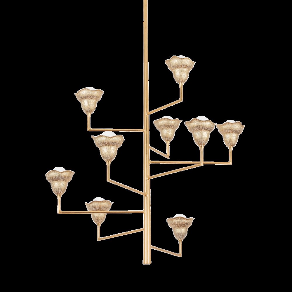 Alora Chandelier, Vintage Gold Leaf