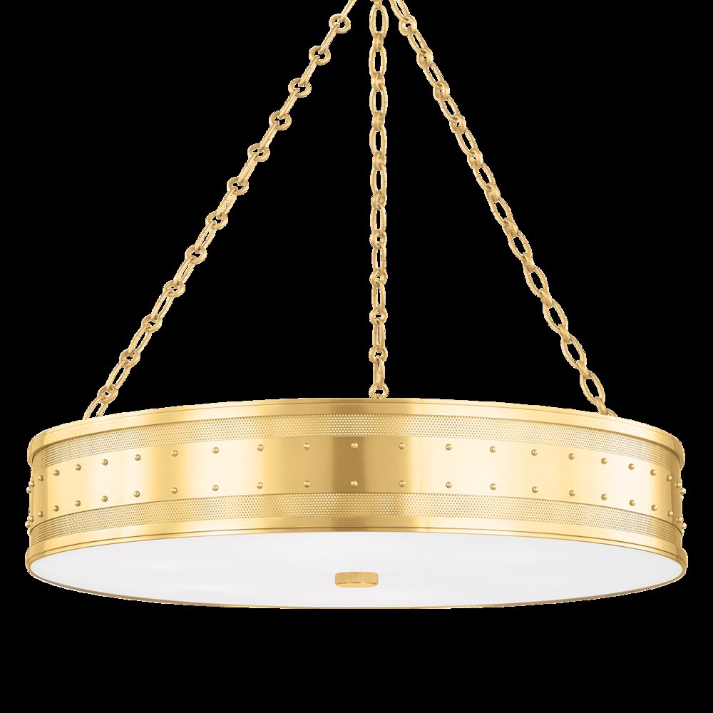 Gaines Chandelier, Aged Brass