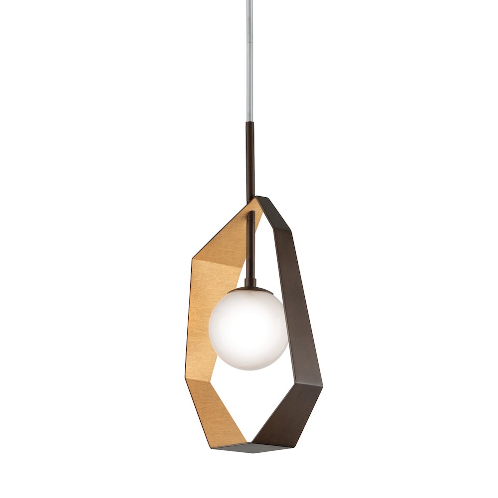 Origami Pendant, Bronze With Gold Leaf