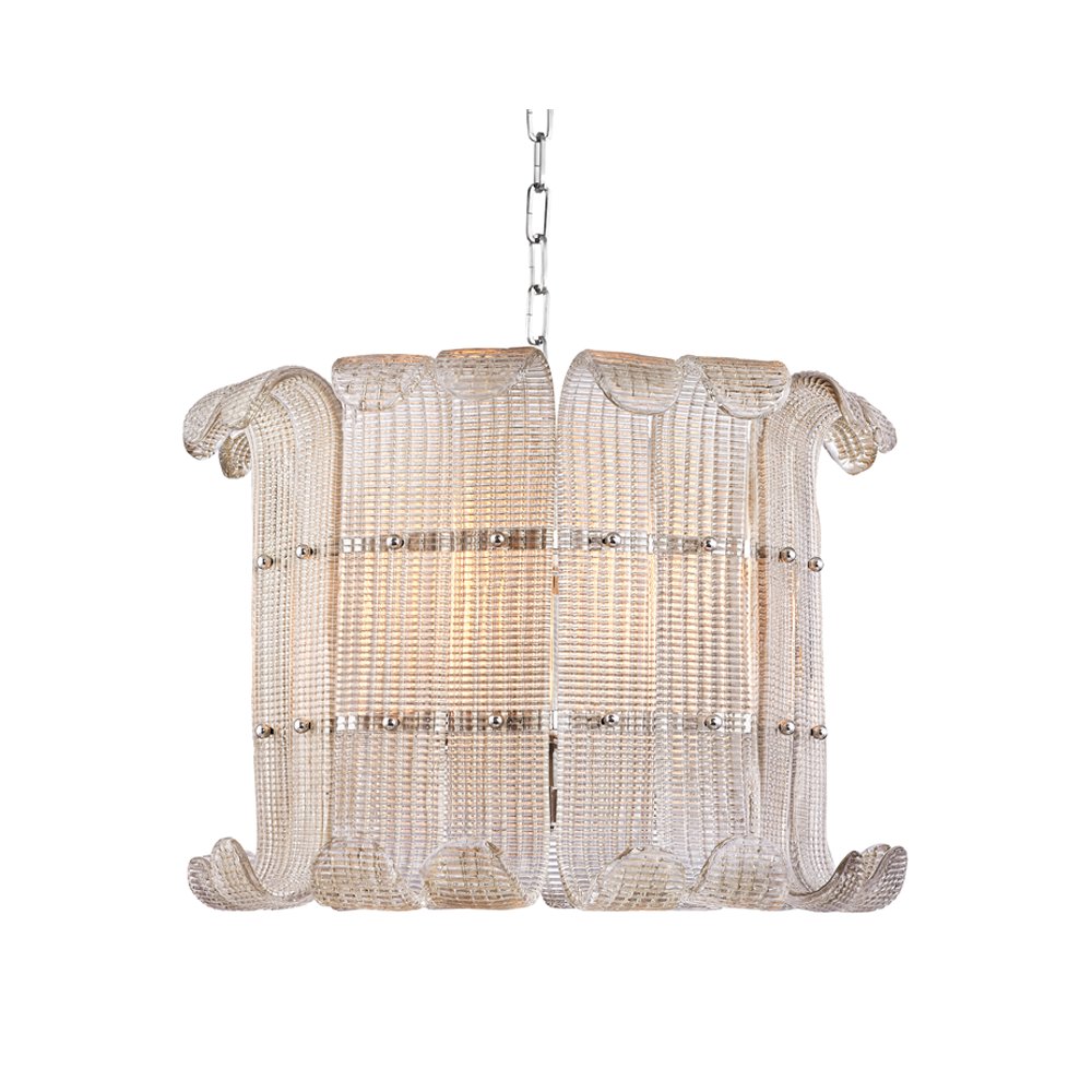 Brasher Chandelier, Polished Nickel