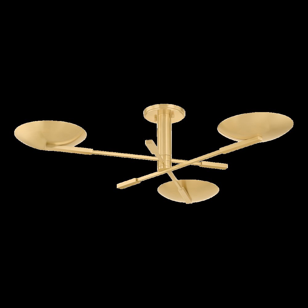 Johnson Semi Flush, Aged Brass