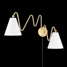 Onda Plug-In Sconce, Aged Brass