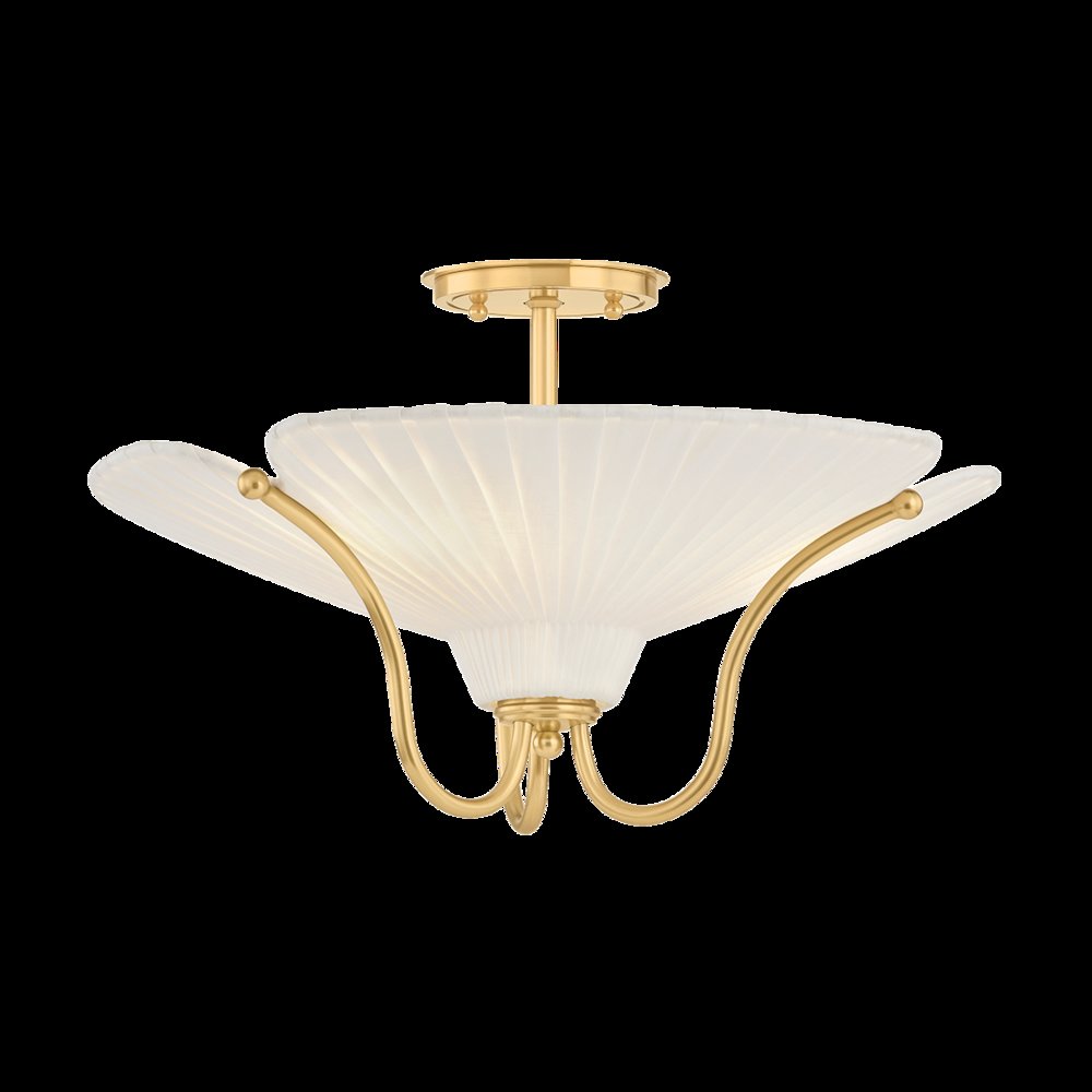 Gerhard Semi Flush, Aged Brass