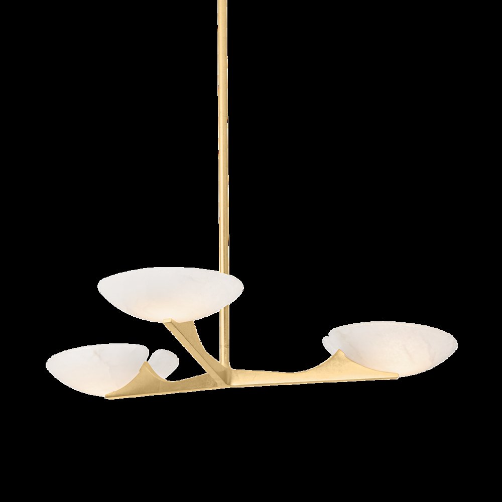 Malachite Chandelier, Vintage Gold Leaf