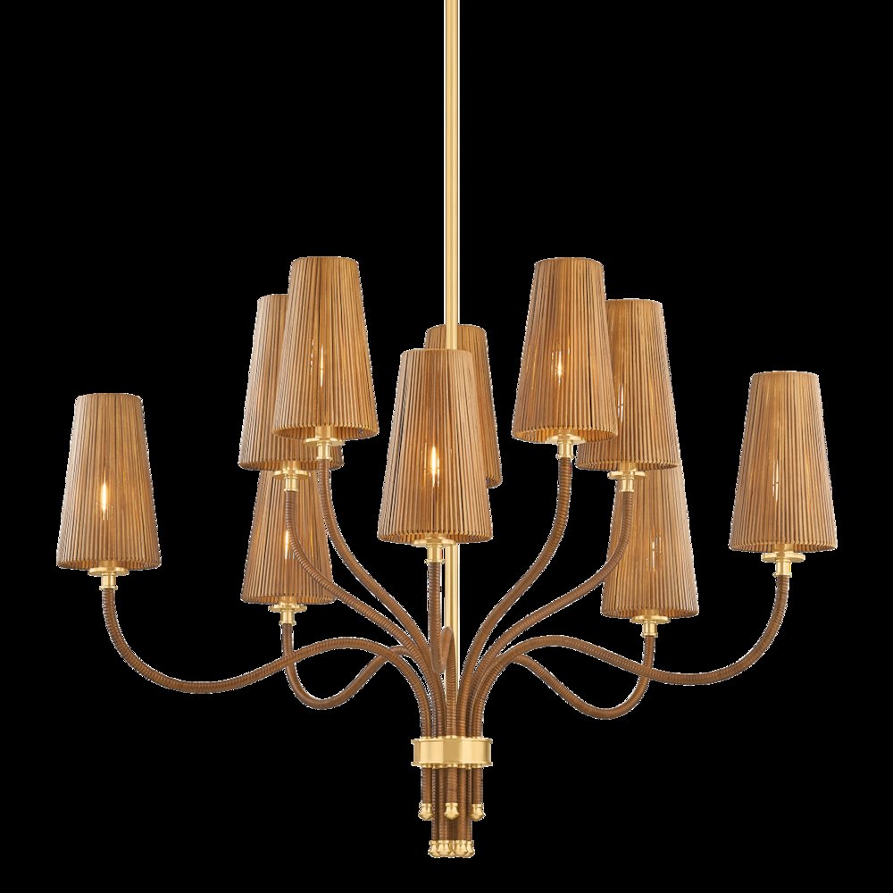 Atwood Chandelier, Aged Brass