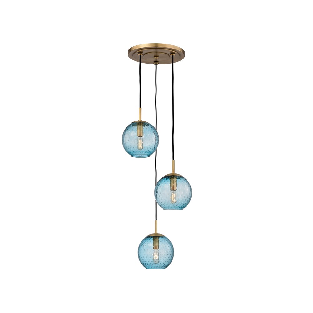 Rousseau Chandelier, Aged Brass
