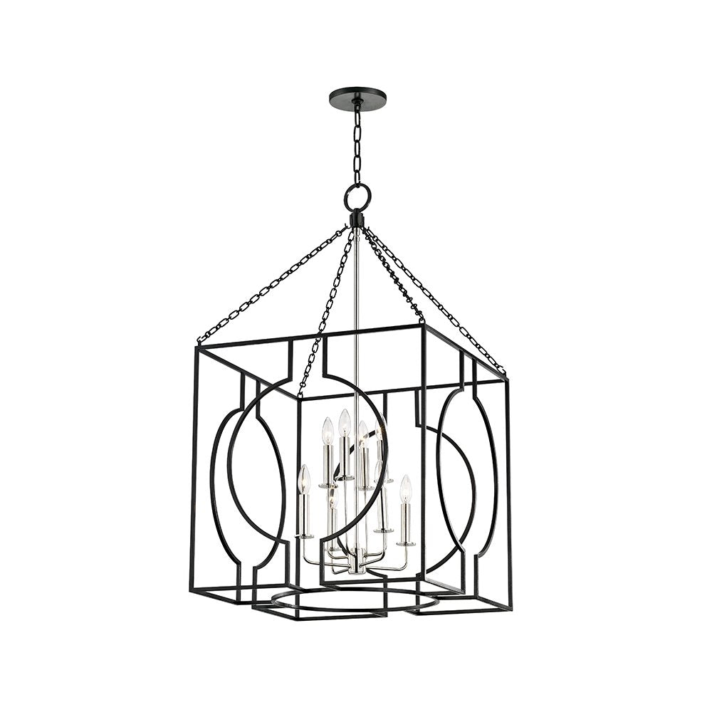 Octavio Lantern, Aged Iron, Polished Nickel Combo