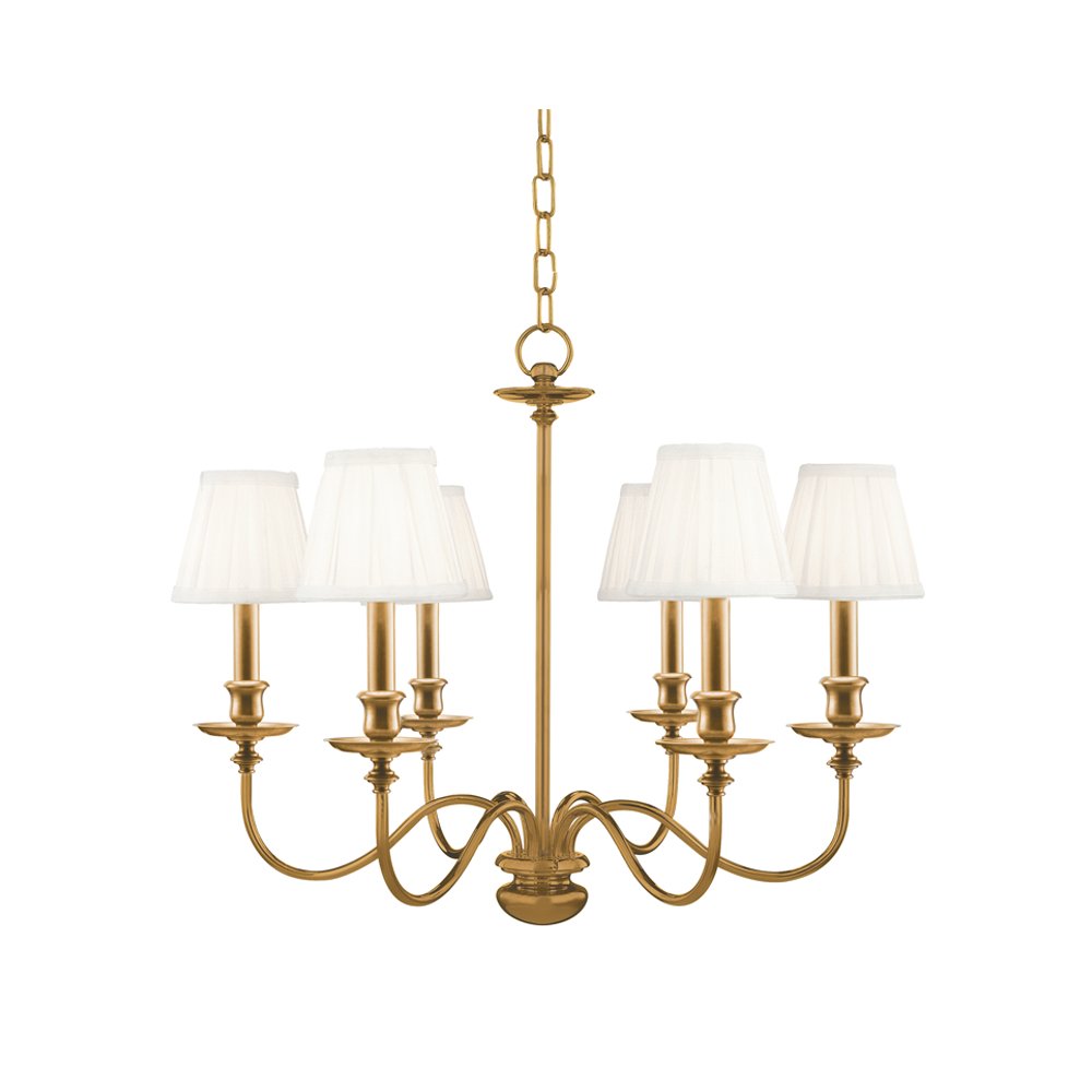 Menlo Park Chandelier, Aged Brass