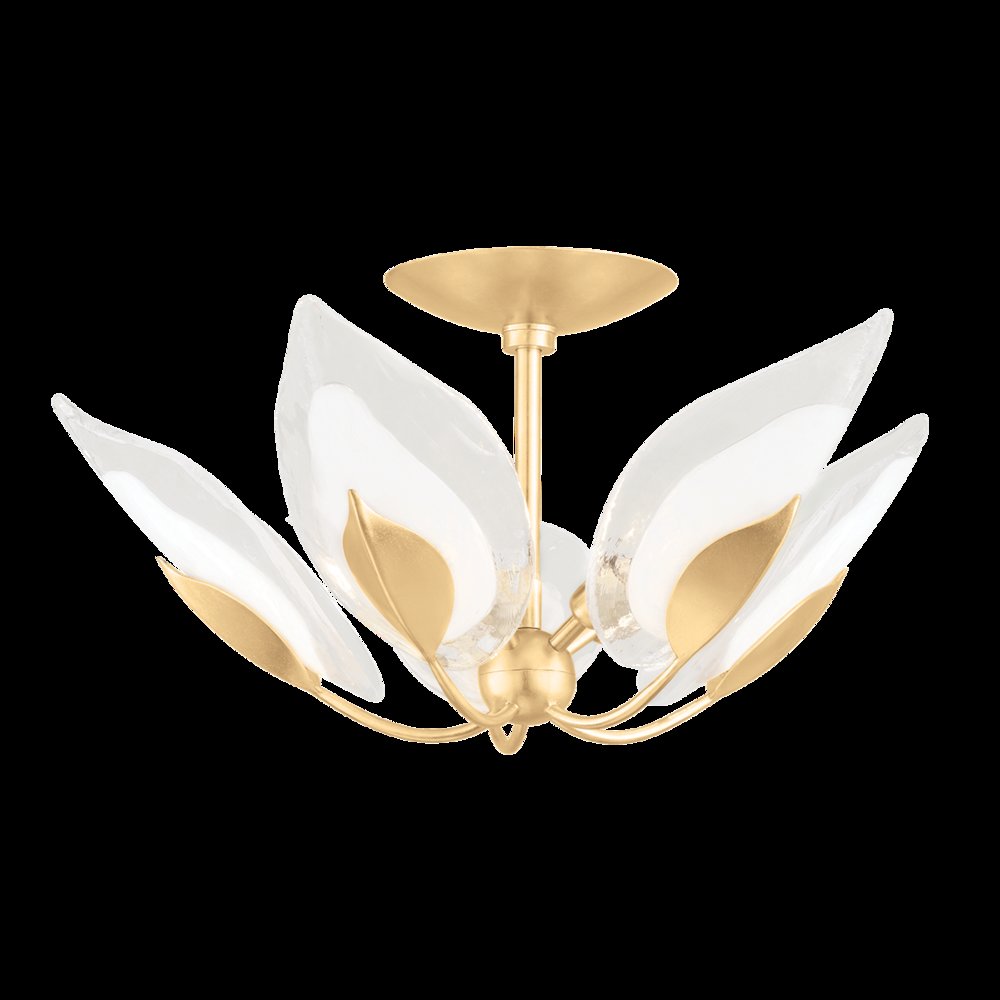 Blossom Semi Flush, Gold Leaf