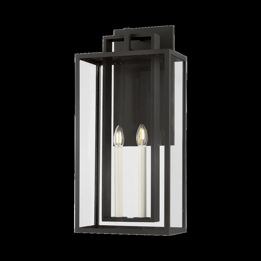 Amire Exterior Wall Sconce, Texture Black