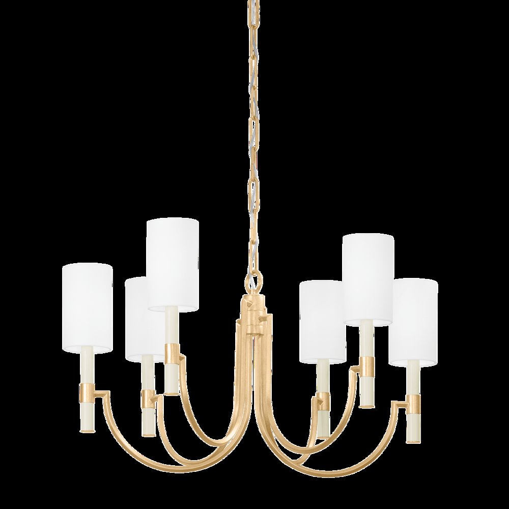 Gustine Chandelier, Vintage Gold Leaf
