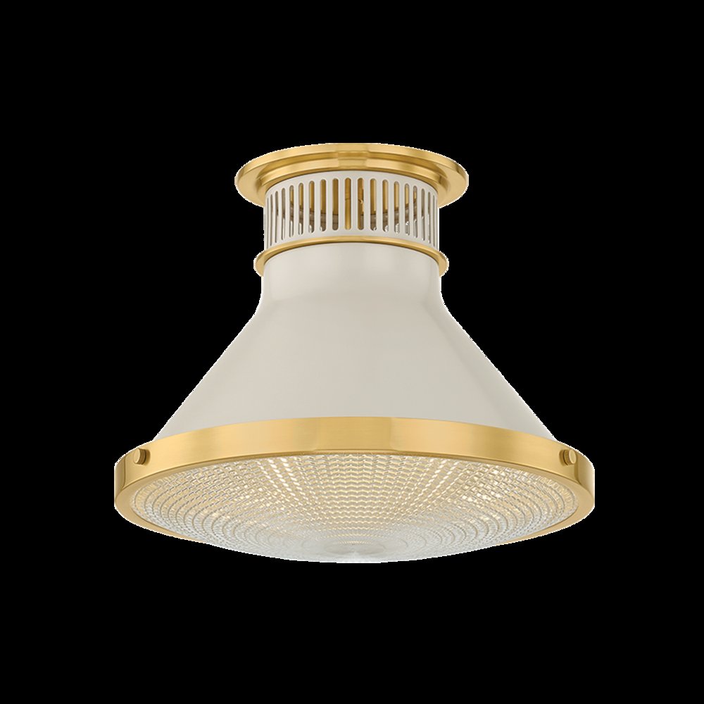 Highclere Flush Mount, Aged Brass