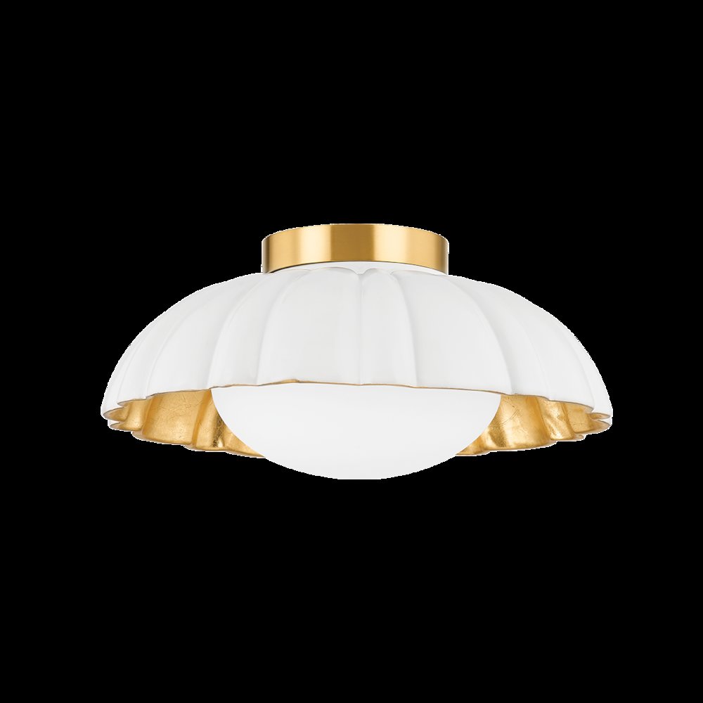 Penelope Flush Mount, Aged Brass