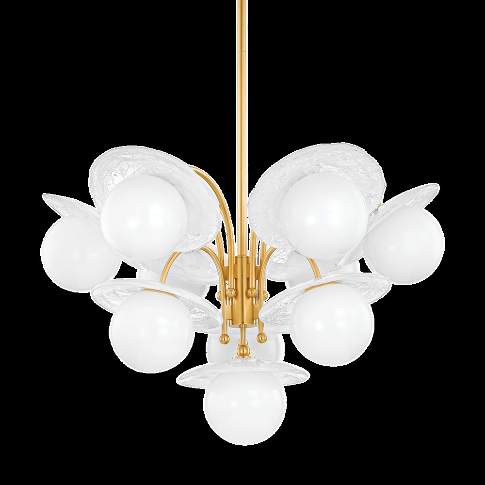 Stampford Chandelier, Aged Brass