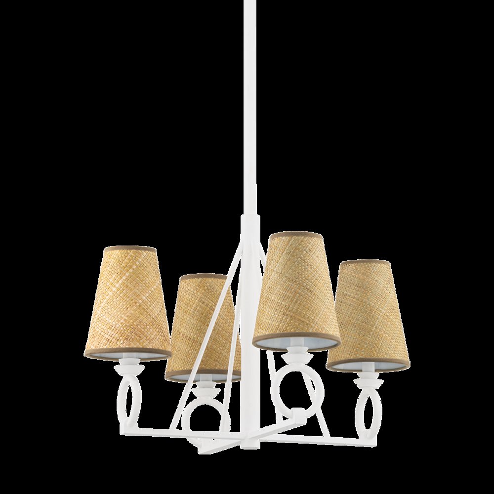 Pendelton Chandelier, White Plaster