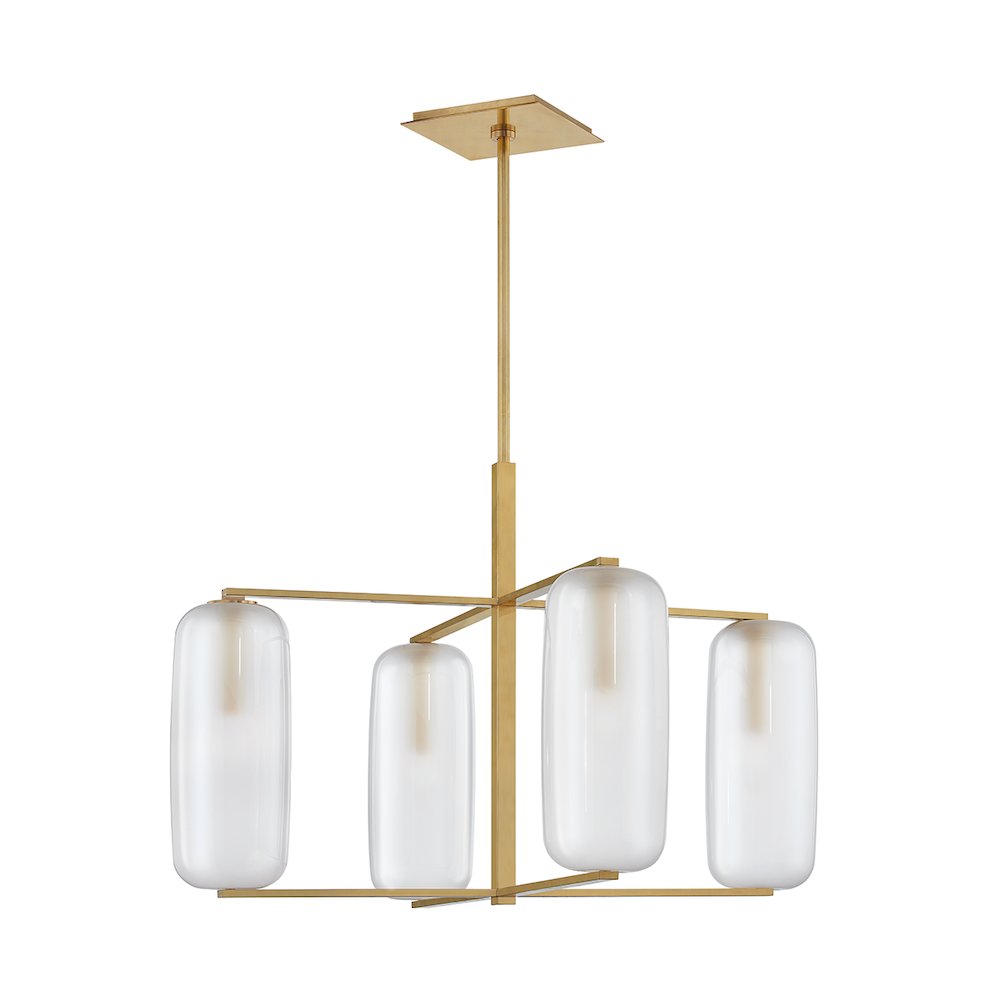 Pebble Chandelier, Aged Brass