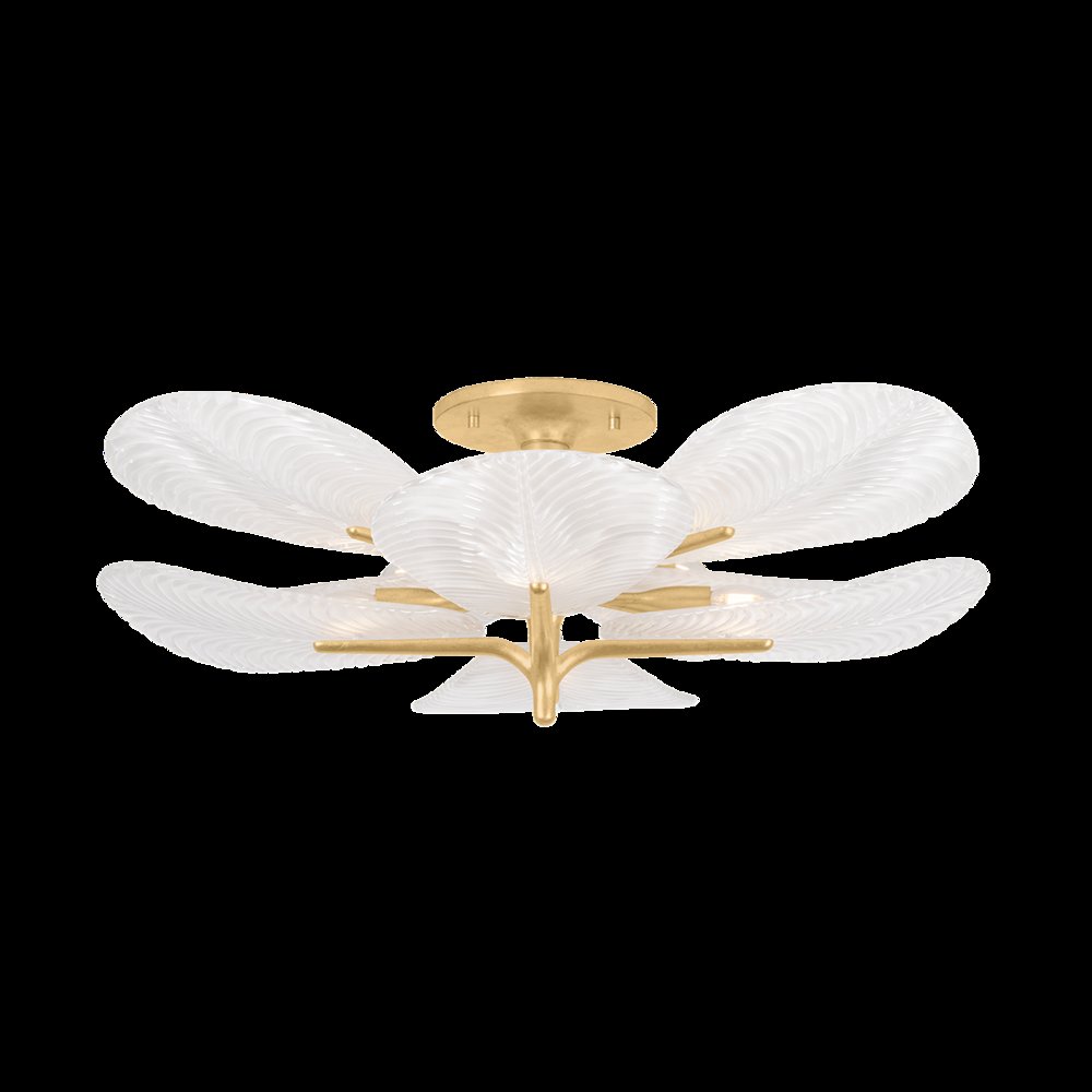 Kamal Semi Flush, Vintage Gold Leaf