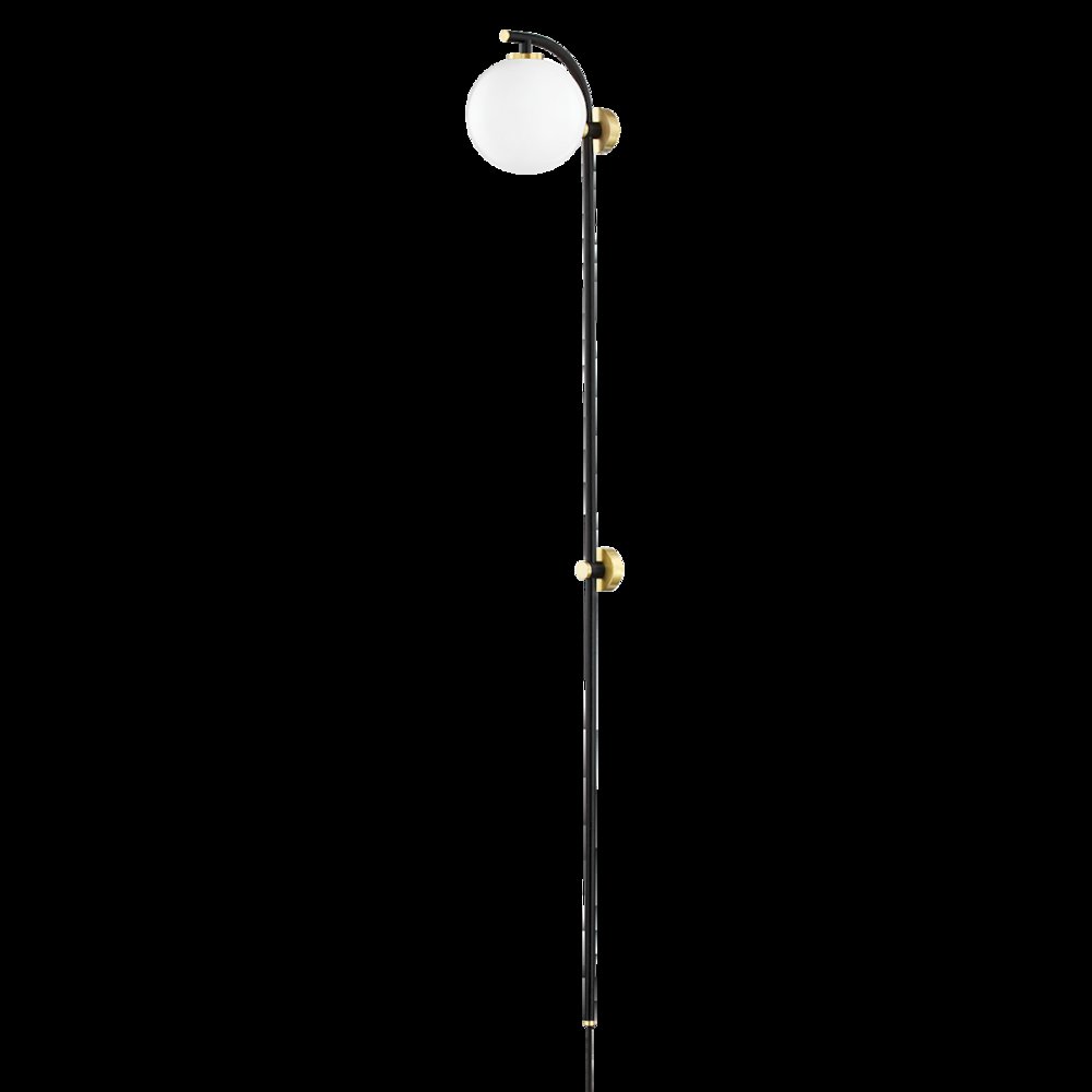 Faye Plug-In Sconce, Aged Brass