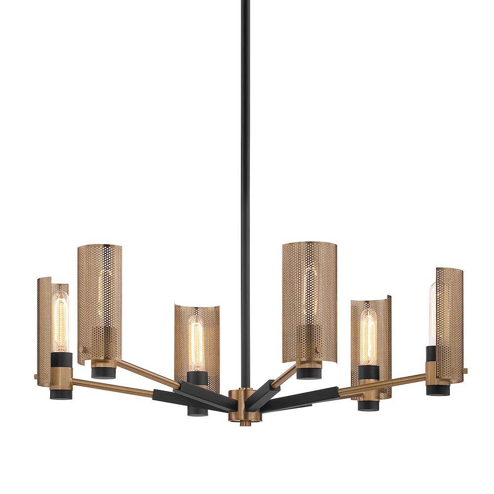 Pilsen Chandelier, Soft Off Black