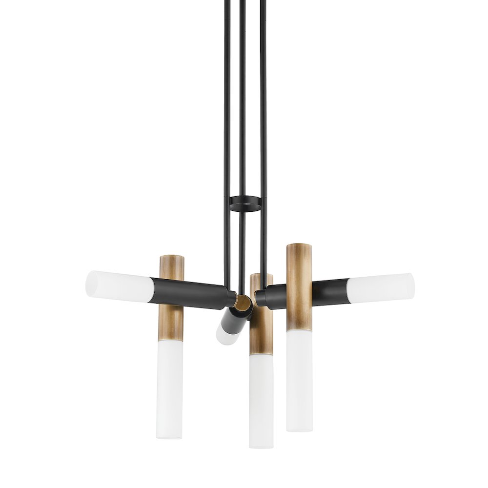 Koa Chandelier, Patina Brass