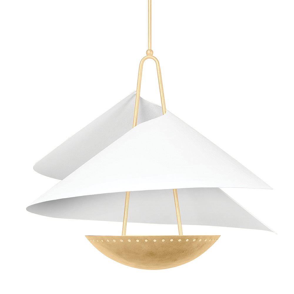 Carini Pendant, Vintage Gold Leaf
