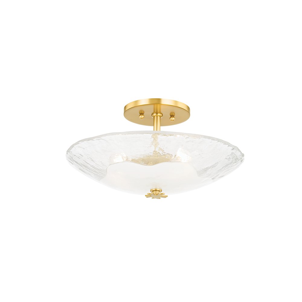 Lago Semi Flush, Aged Brass