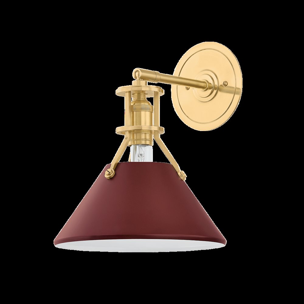Painted No. 2 Wall Sconce, Aged Brass