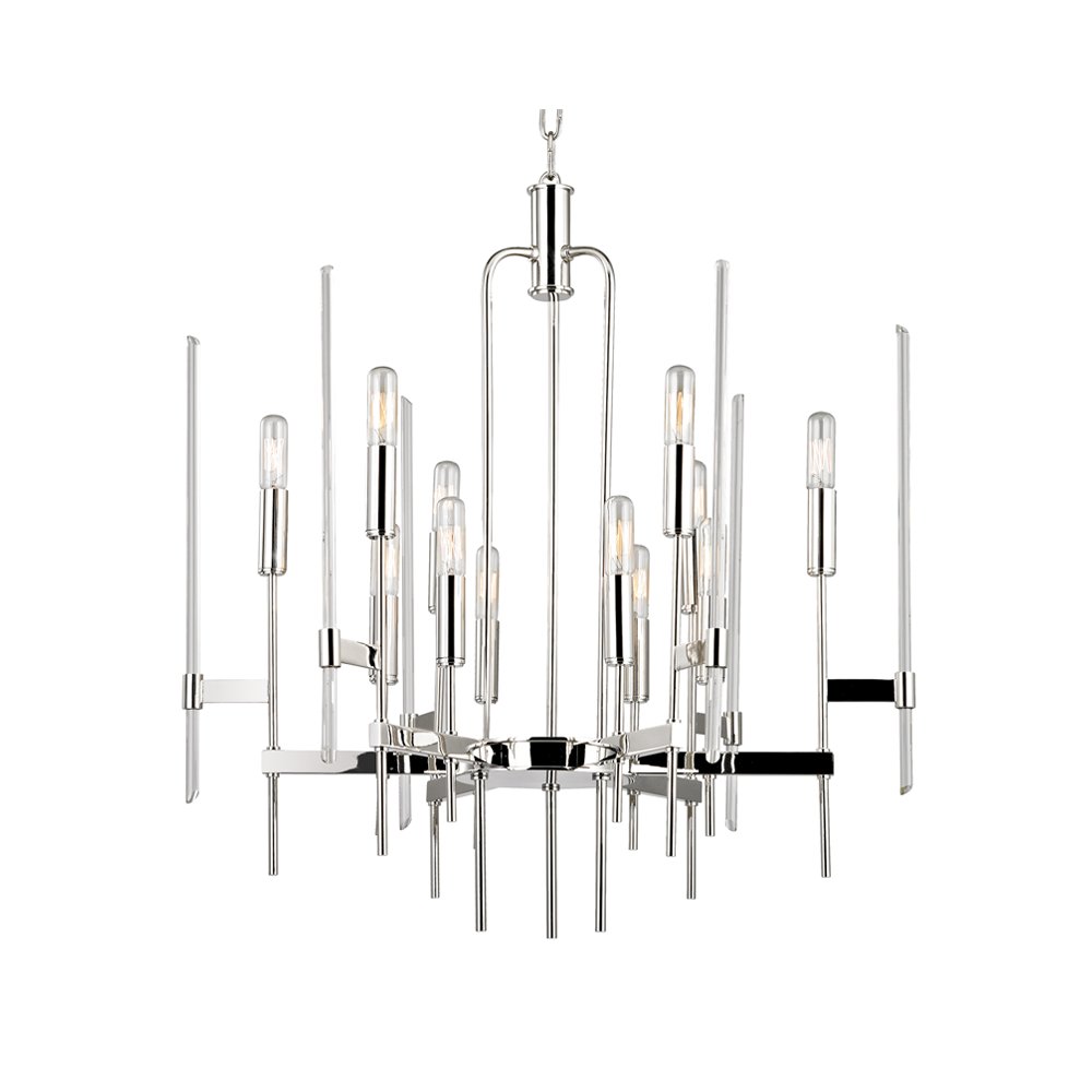 Bari Chandelier, Polished Nickel