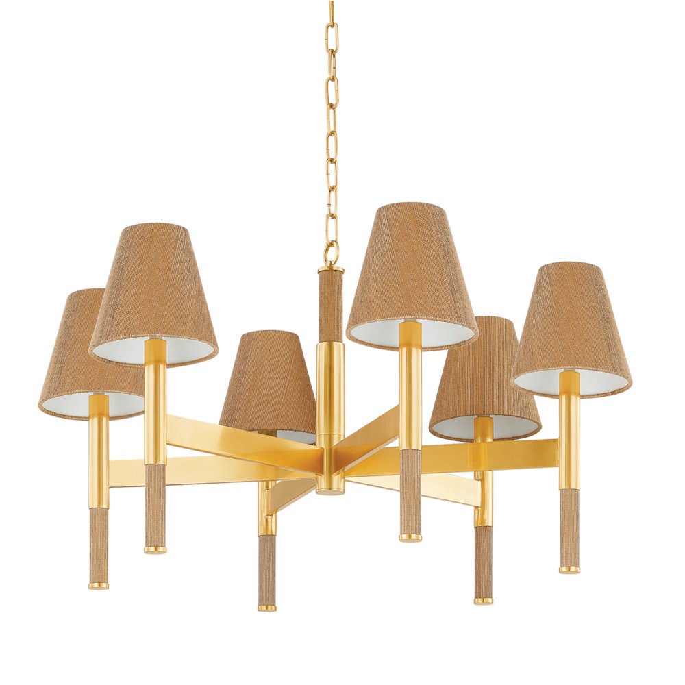 Lindenwood Chandelier, Aged Brass