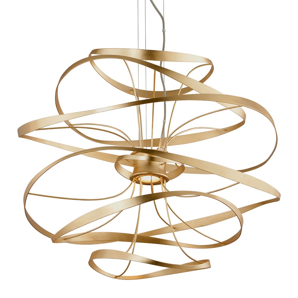 Calligraphy Chandelier, Gold Leaf
