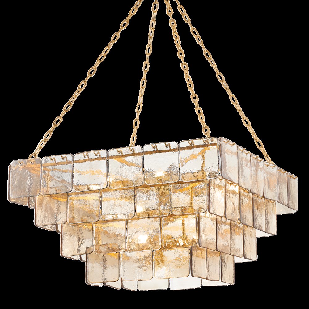 Regal Chandelier, Vintage Gold Leaf