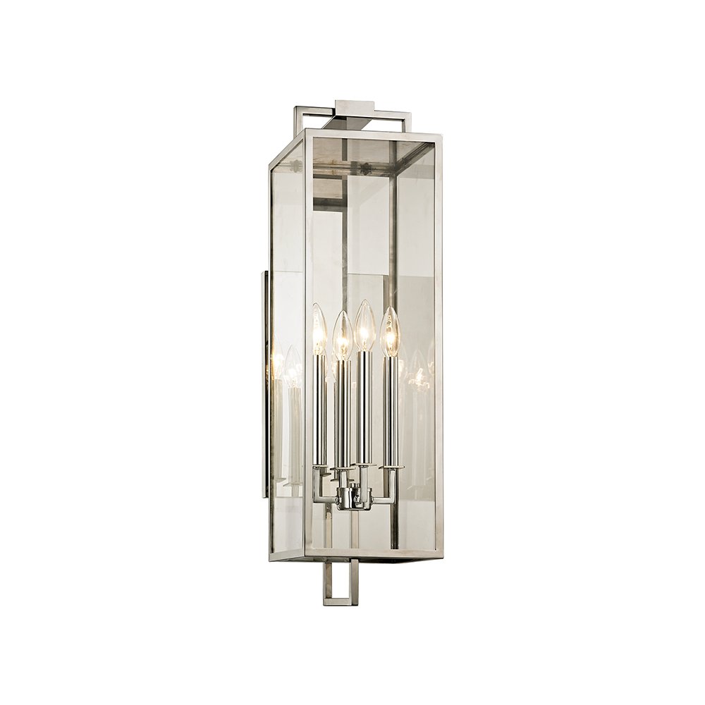 Beckham Exterior Wall Sconce, Polished Stainless
