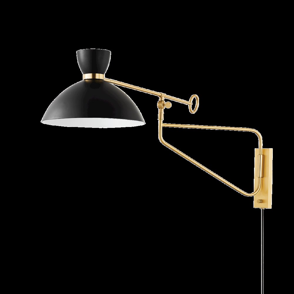 Cranbrook Plug-In Sconce, Aged Brass
