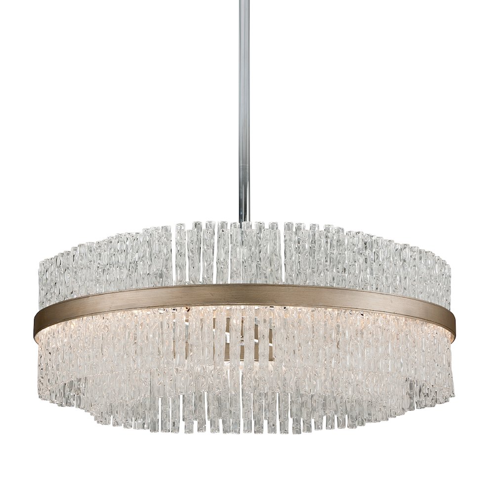 Chime Chandelier, Silver Leaf