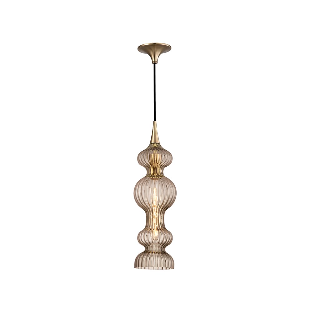 Pomfret Pendant, Aged Brass