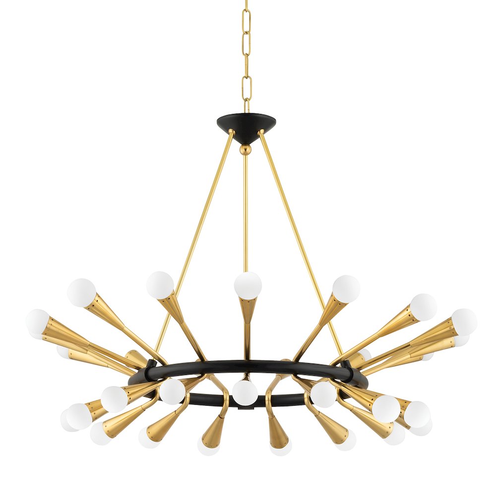 Aries Chandelier, Vintage Polished Brass